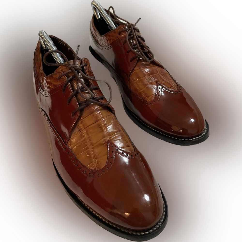 Stacy Baldwin 182234 Patent Turtle Honey Mens 10.5 EUC Dress Shoes